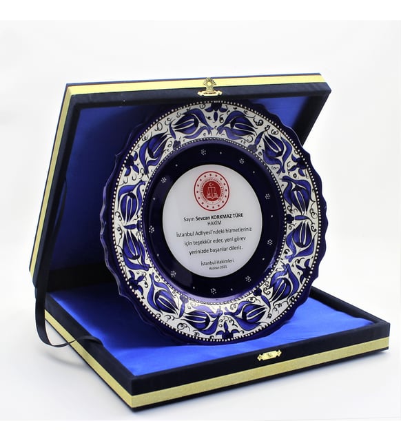 Çini plaket mavi