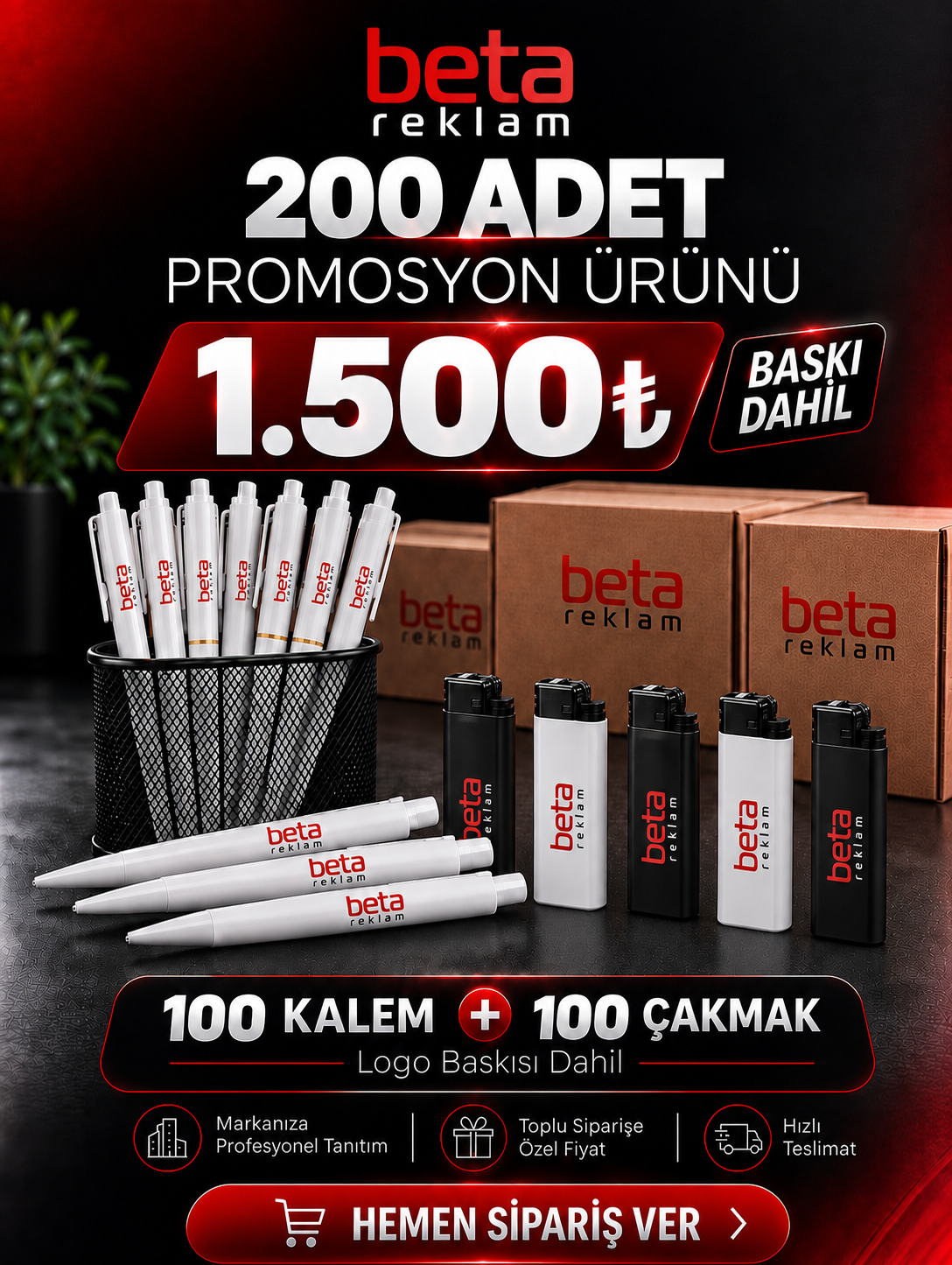 Kampanya 100 çakmak 100 kalem 